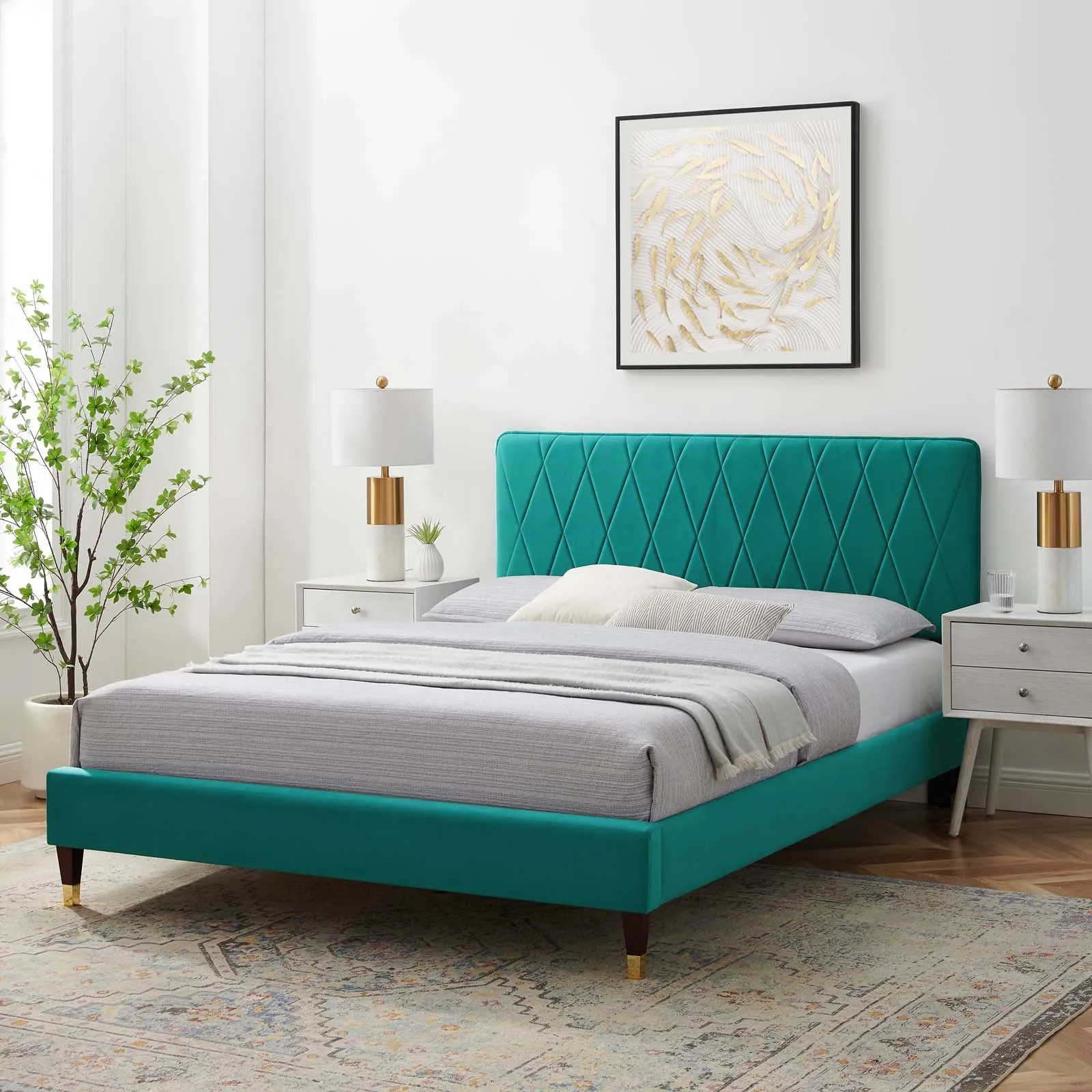 Phillipa  Performance Velvet Platform Bed