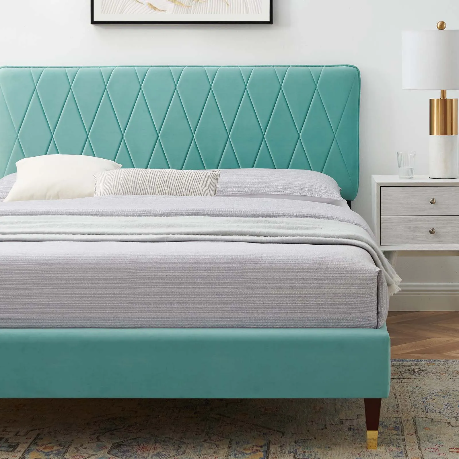 Phillipa  Performance Velvet Platform Bed