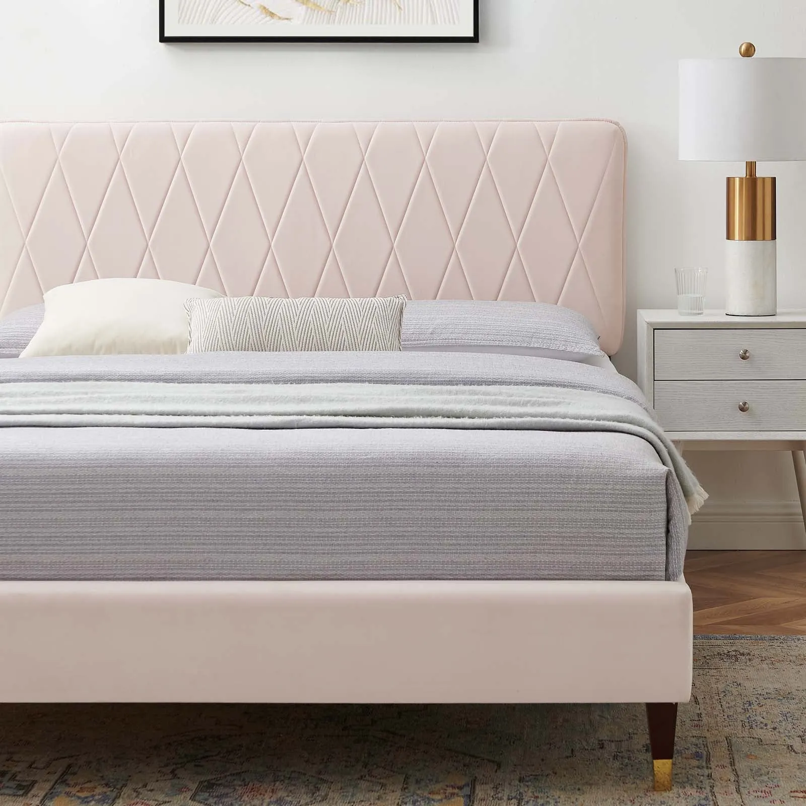 Phillipa  Performance Velvet Platform Bed