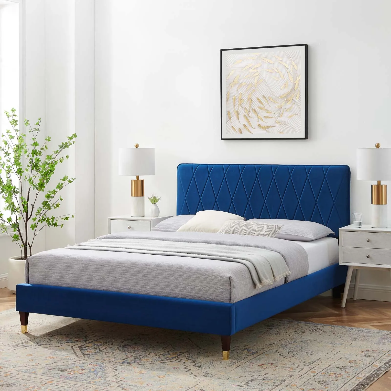 Phillipa  Performance Velvet Platform Bed