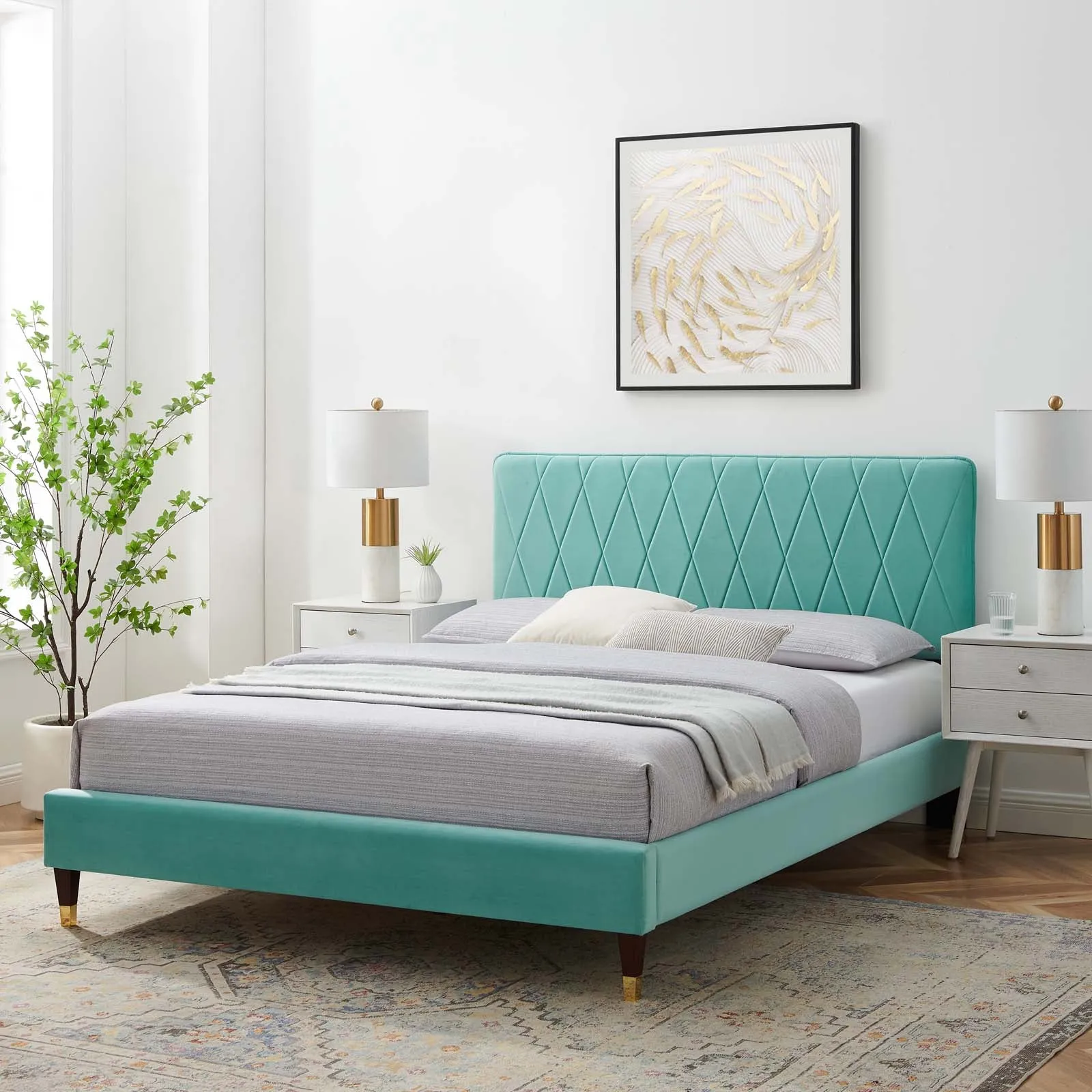 Phillipa  Performance Velvet Platform Bed