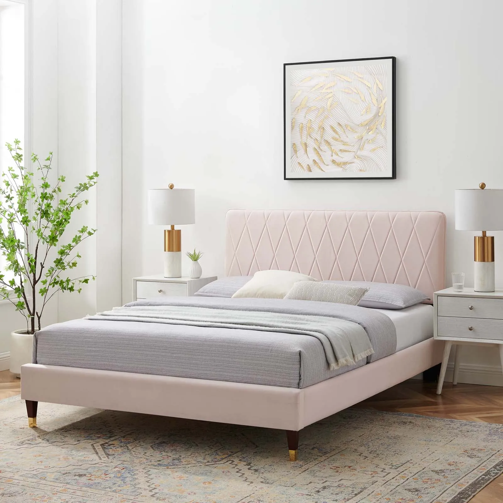 Phillipa  Performance Velvet Platform Bed