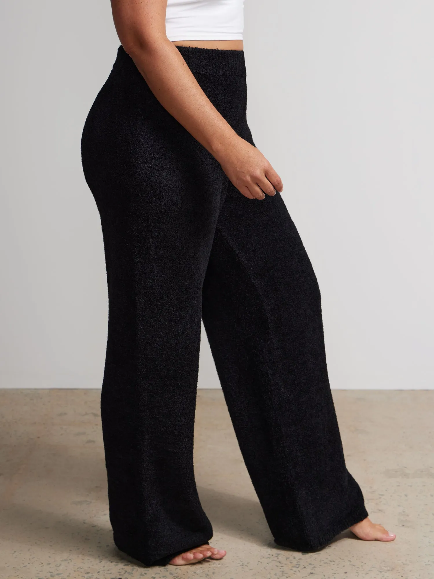 Plus Wide Leg Teddy Pant