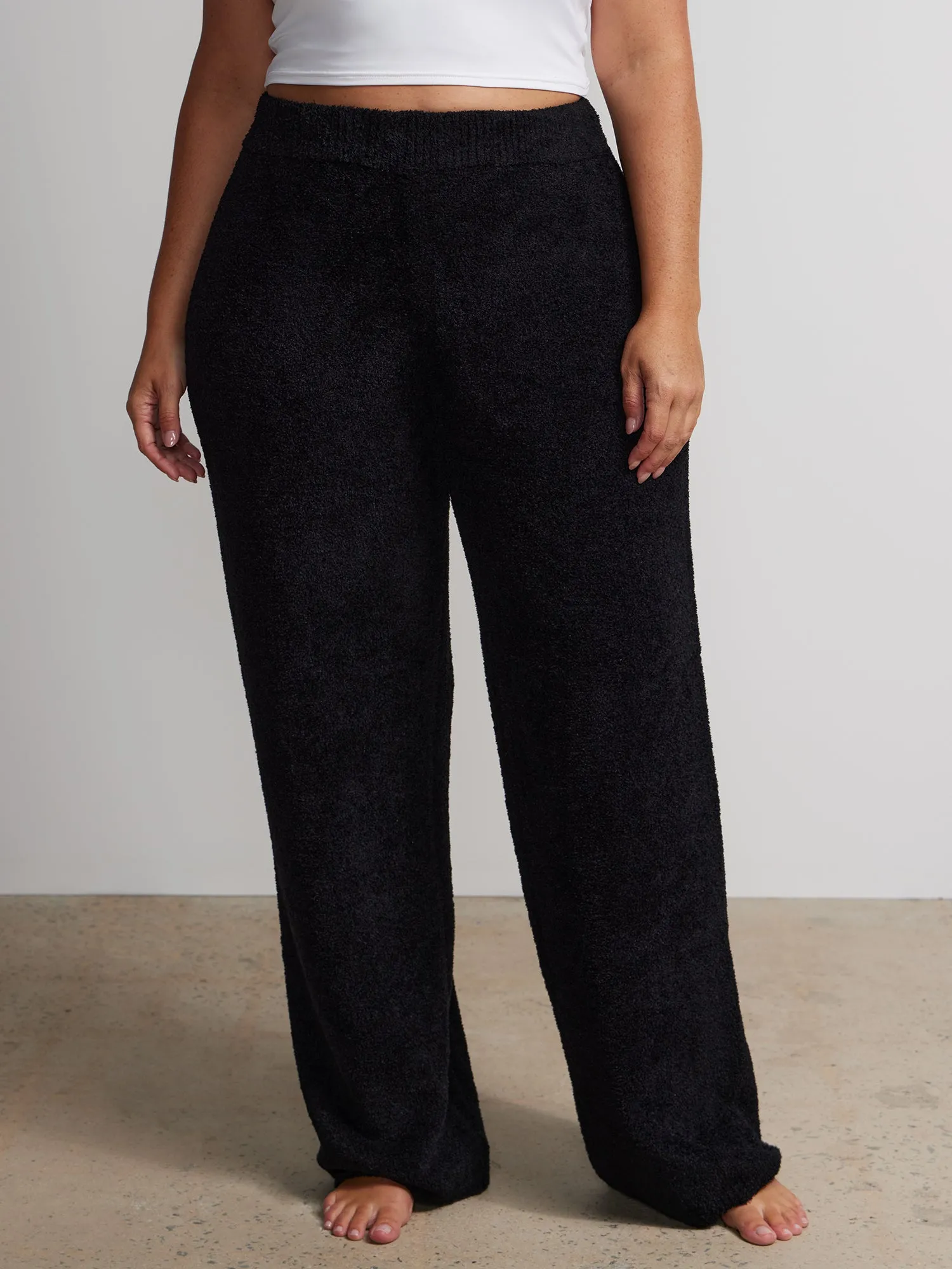 Plus Wide Leg Teddy Pant