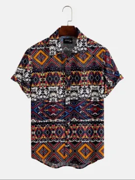 Poly Cotton Printed Half Sleeeves Multicolor Regular Fit Mens Casual Shirt