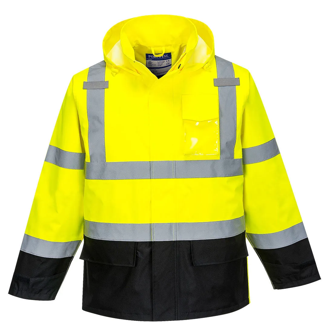 Portwest US366 Hi-Vis Reflective Contrast Waterproof Safety Work Jacket ANSI