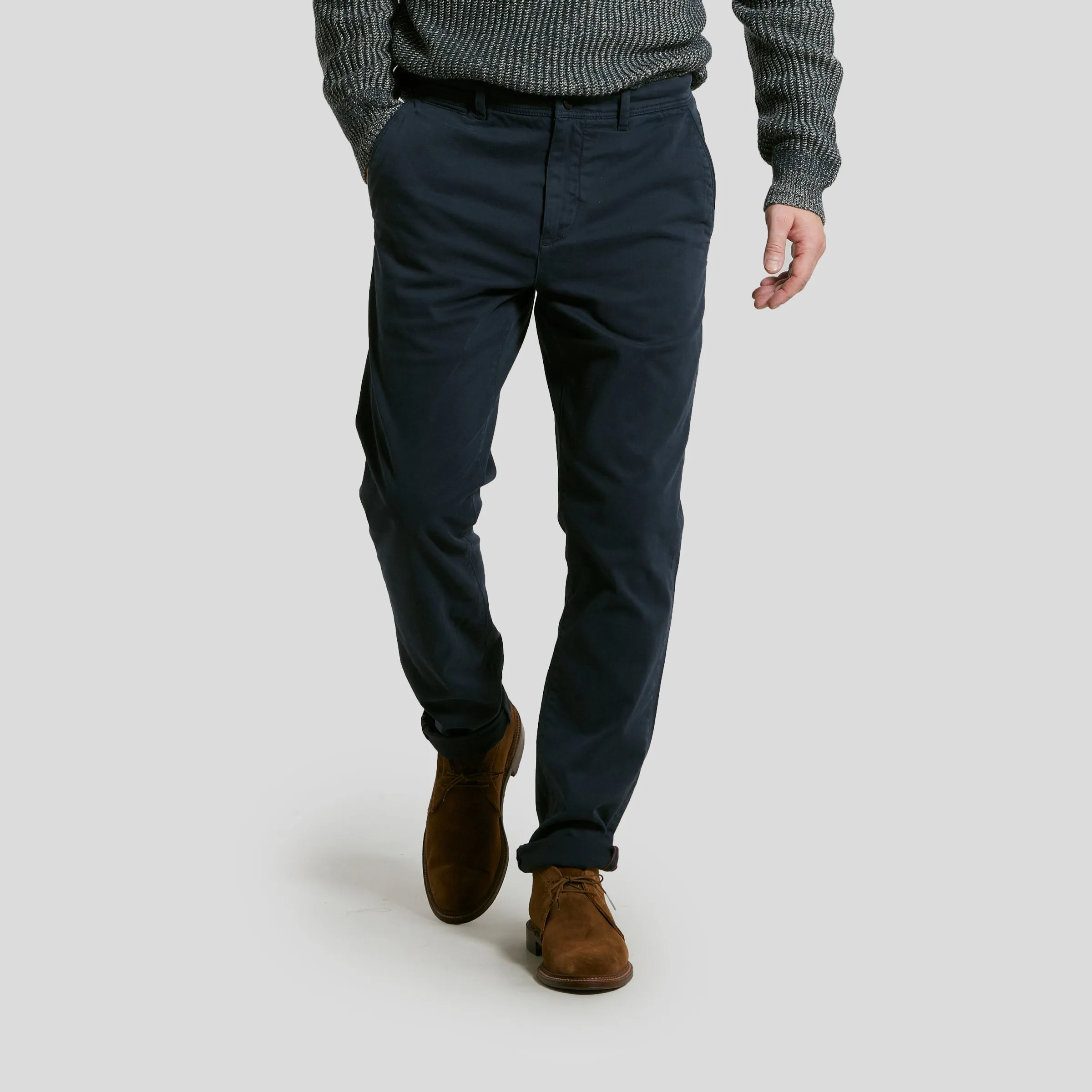 Precision Stretch Classic Fit Chino - Graphite Blue