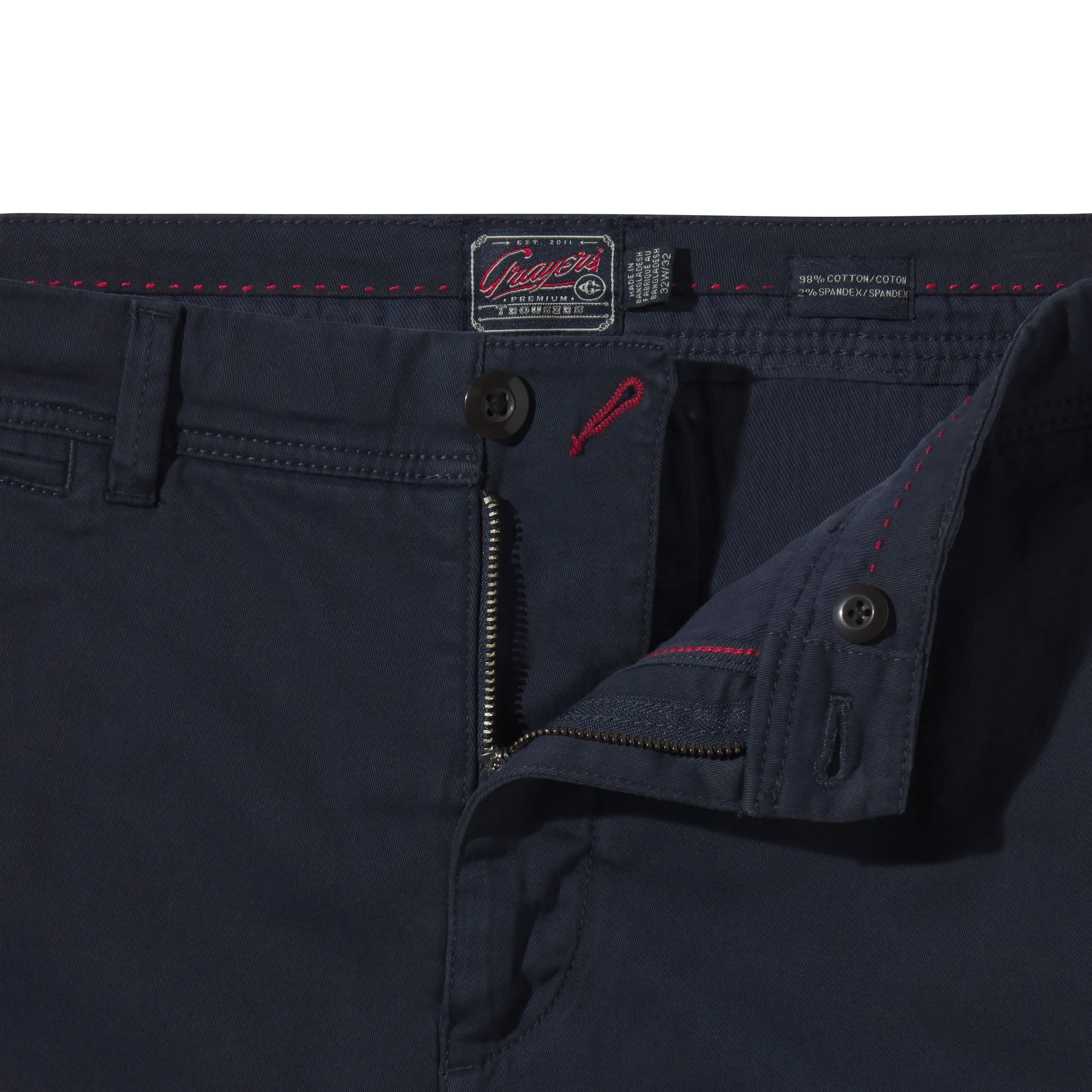 Precision Stretch Classic Fit Chino - Graphite Blue