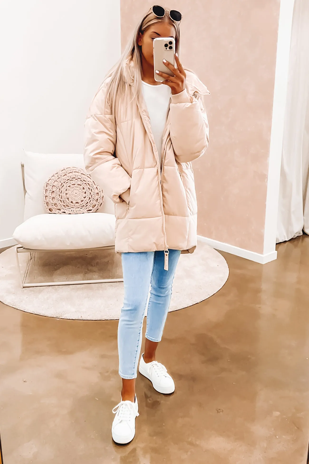 Remi Luxe Midi Puffer Natural