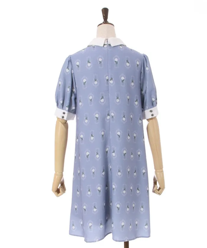 Rose Cercueil Pattern Sack Dress