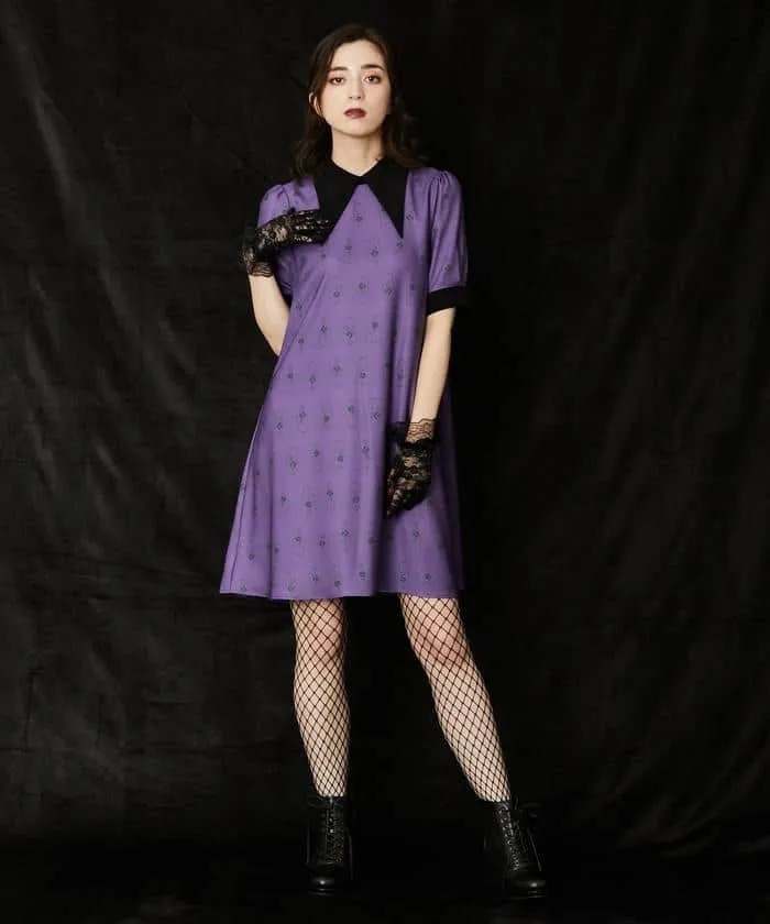 Rose Cercueil Pattern Sack Dress