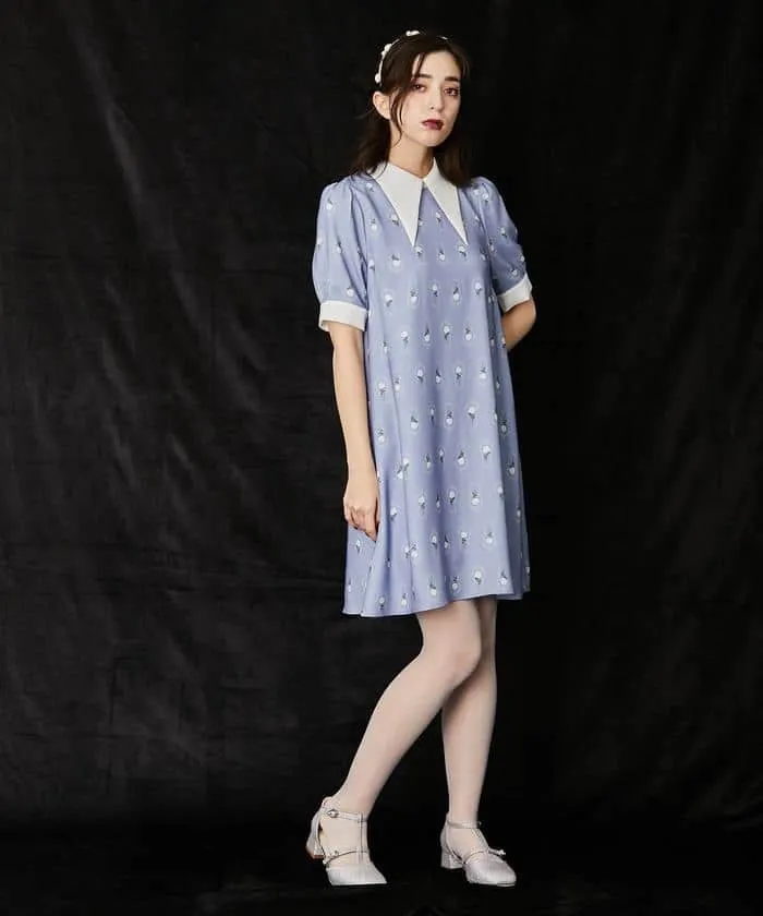 Rose Cercueil Pattern Sack Dress