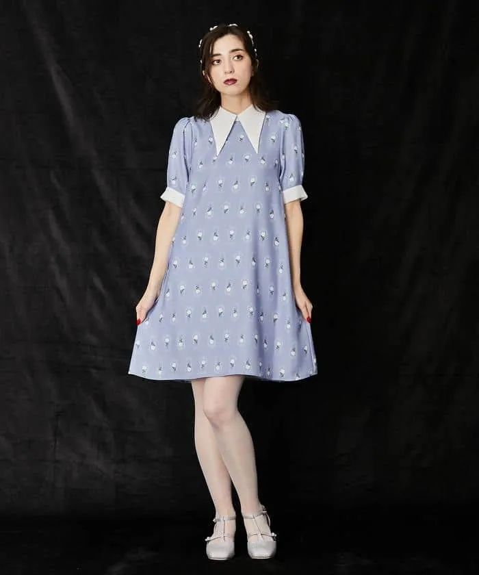 Rose Cercueil Pattern Sack Dress