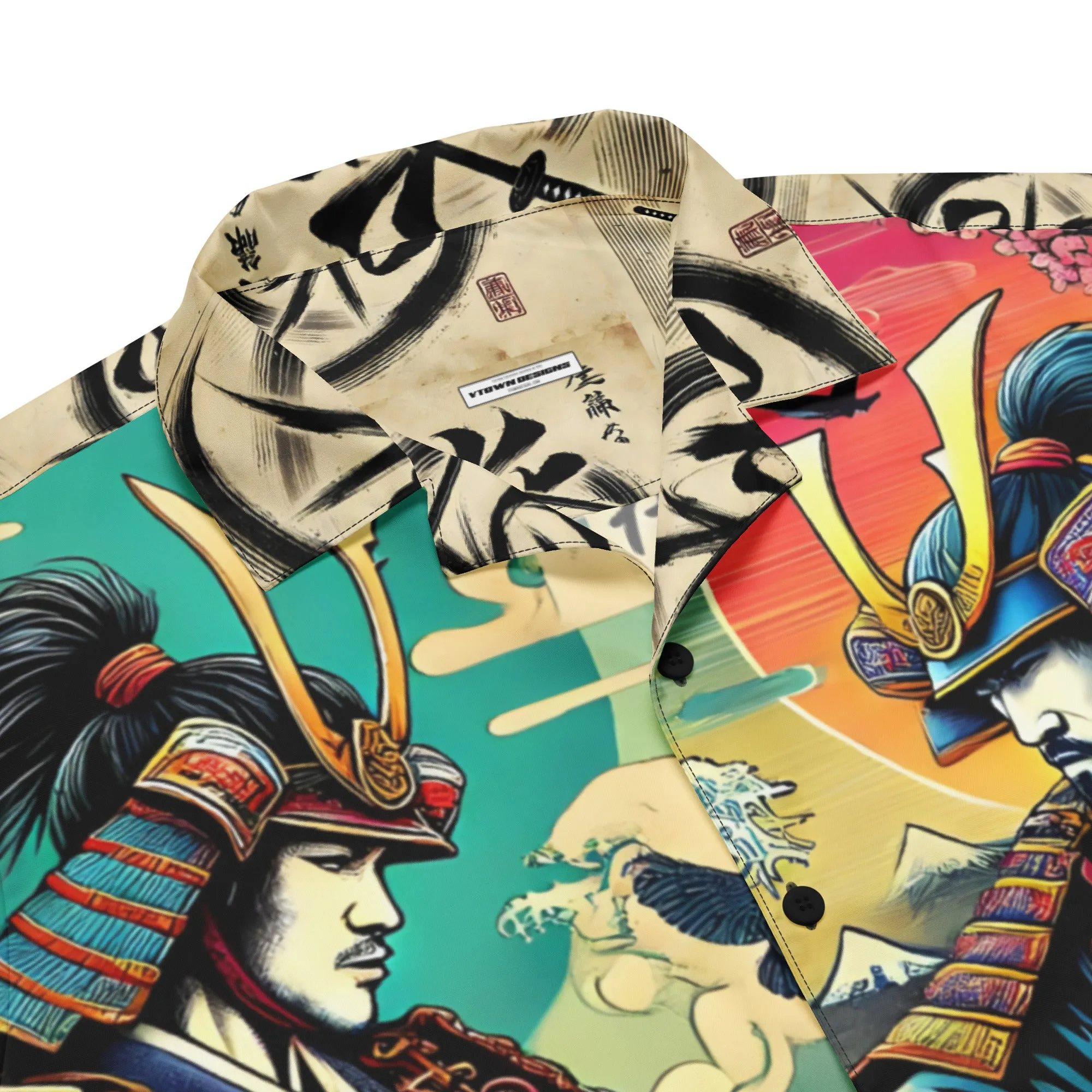 Samurai Summer Shirt: Unisex Button-Up with Epic Japanese Art