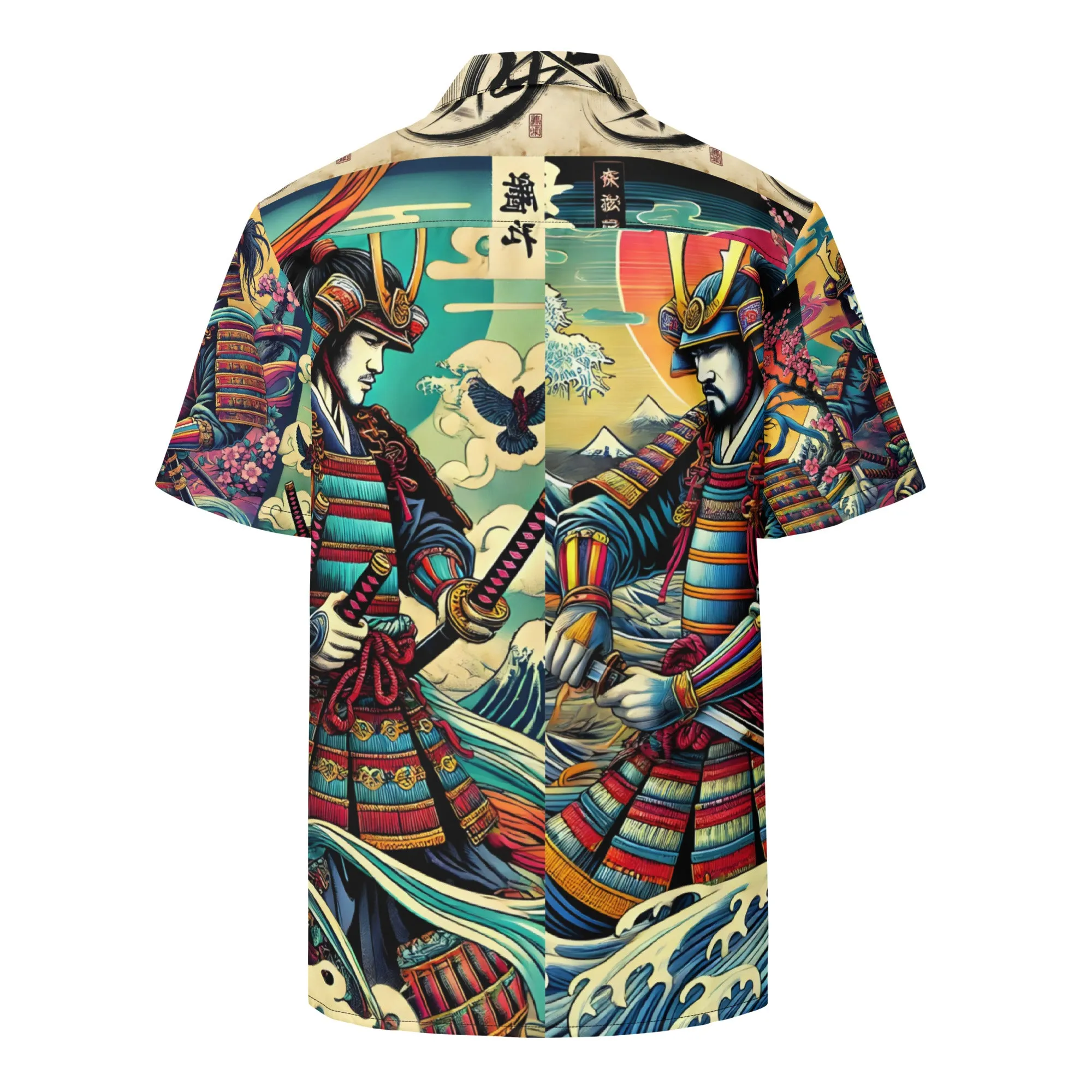 Samurai Summer Shirt: Unisex Button-Up with Epic Japanese Art