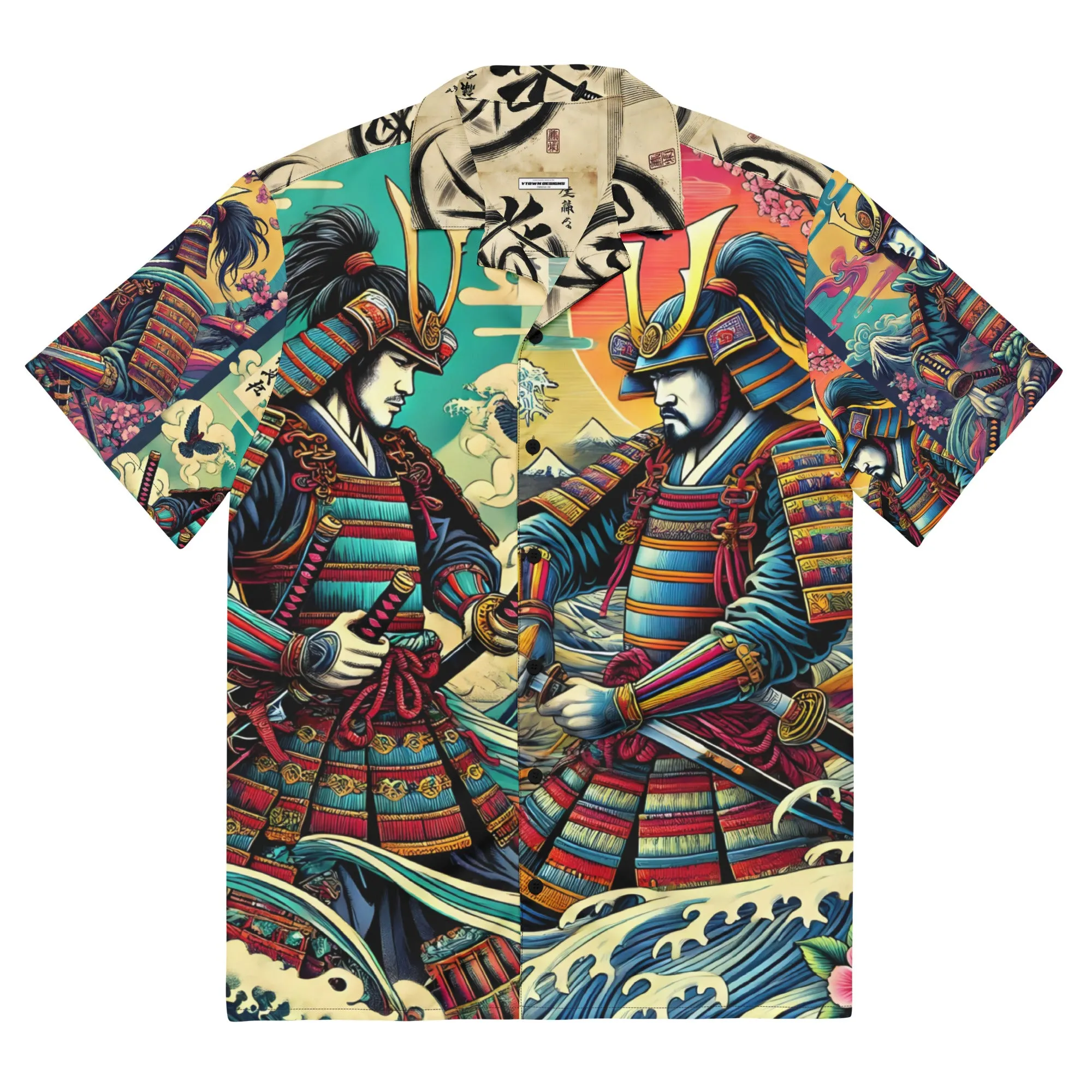 Samurai Summer Shirt: Unisex Button-Up with Epic Japanese Art