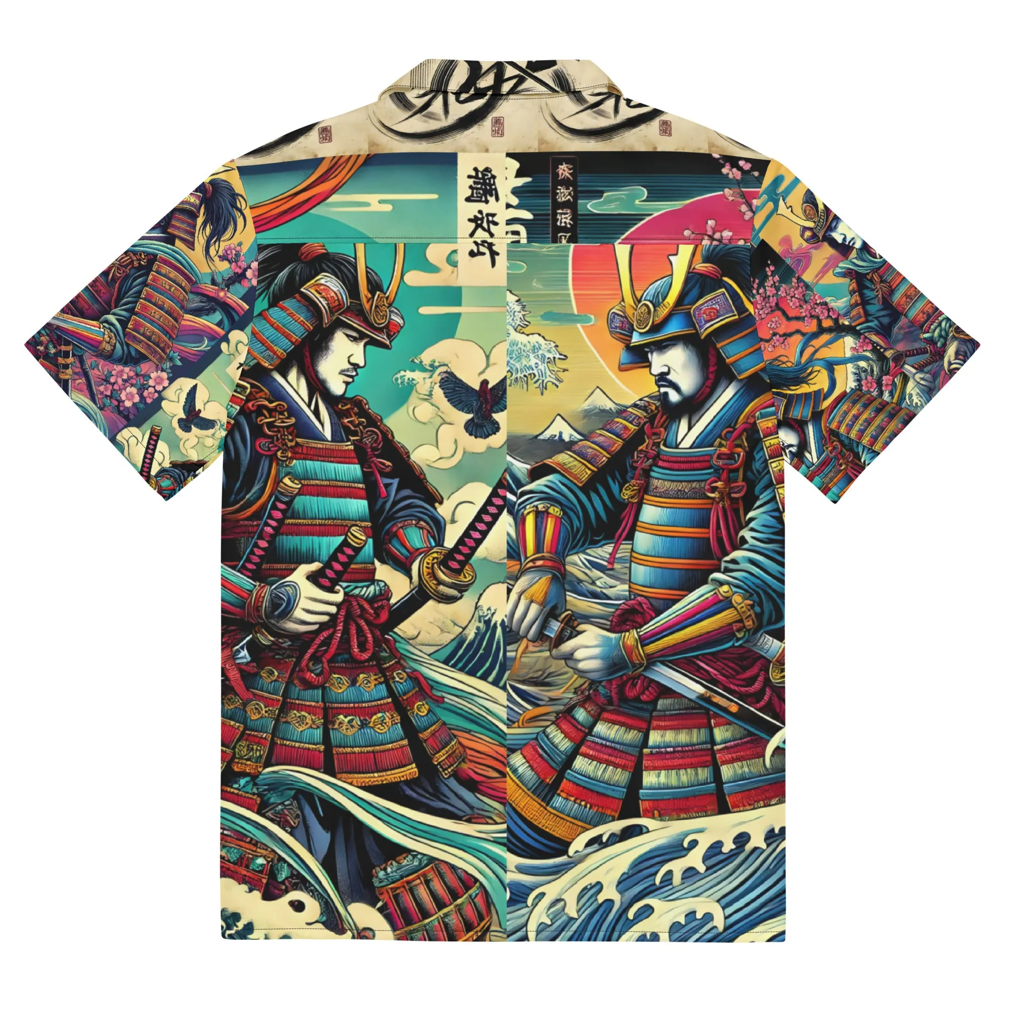 Samurai Summer Shirt: Unisex Button-Up with Epic Japanese Art