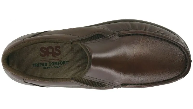 SAS Men's Side Gore Slip On Loafer - Brown