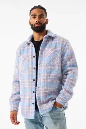 See You In Paradise Flannel Shacket (Sky Blue)