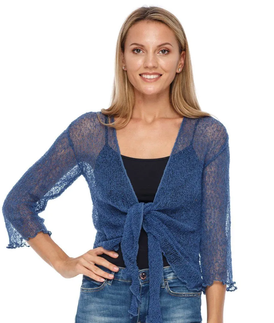 Sheer Shrug - Lightweight Knit Cardigan by SHU-SHI