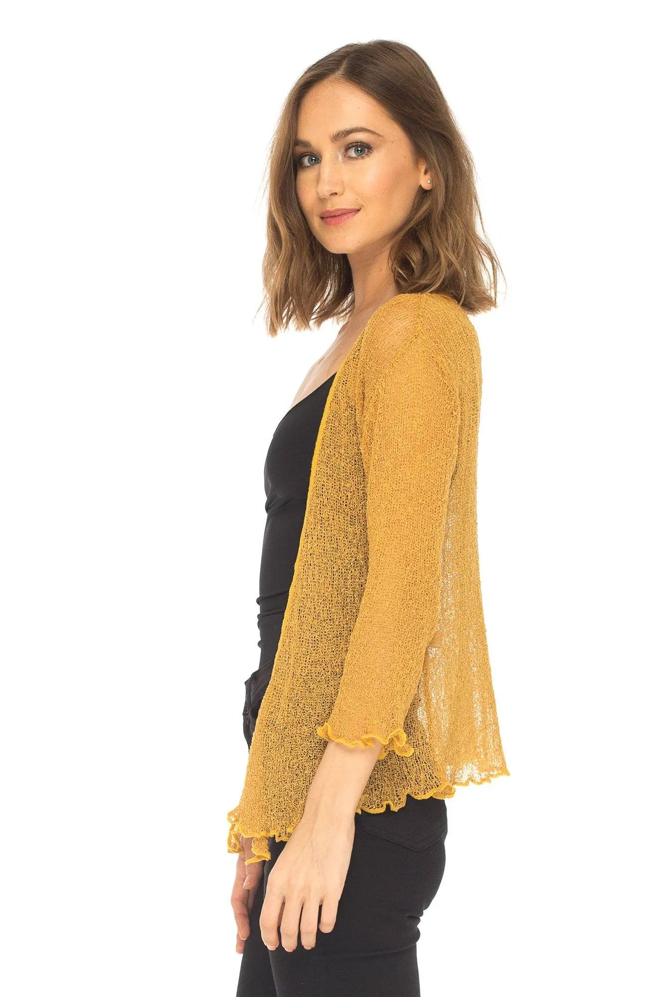 Sheer Shrug - Lightweight Knit Cardigan by SHU-SHI