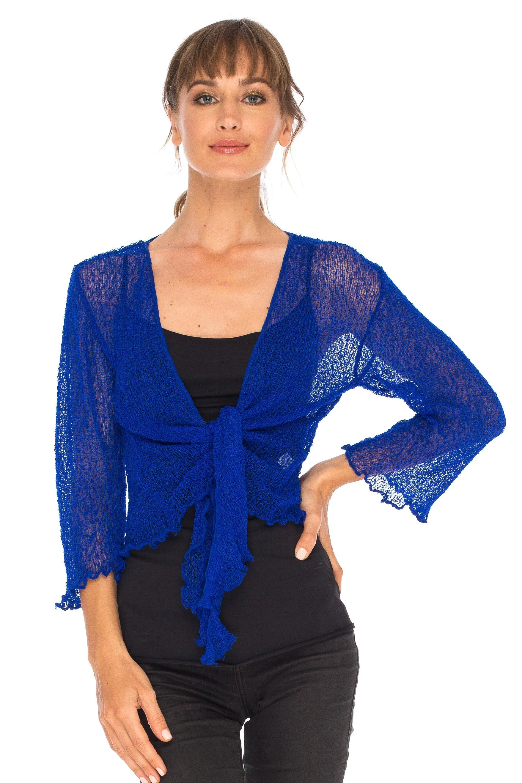 Sheer Shrug - Lightweight Knit Cardigan by SHU-SHI