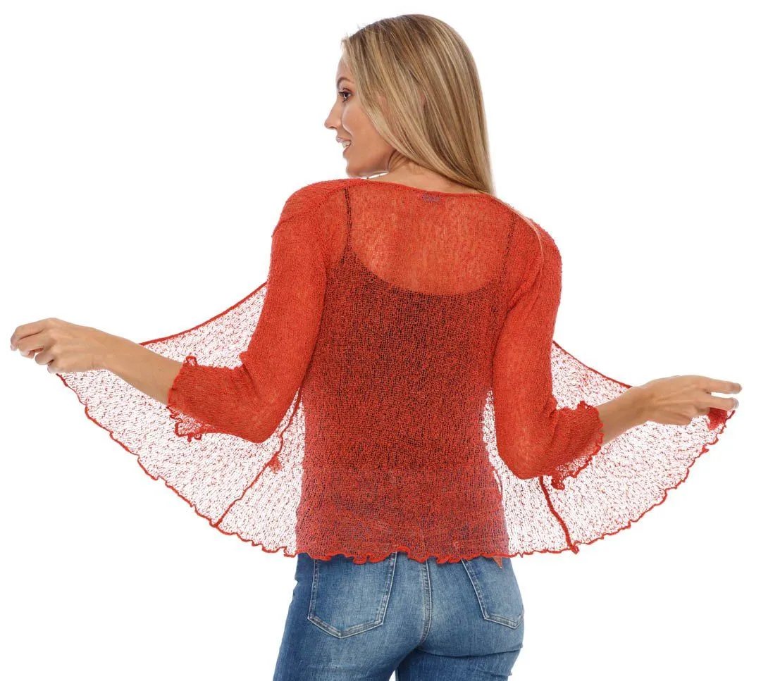 Sheer Shrug - Lightweight Knit Cardigan by SHU-SHI