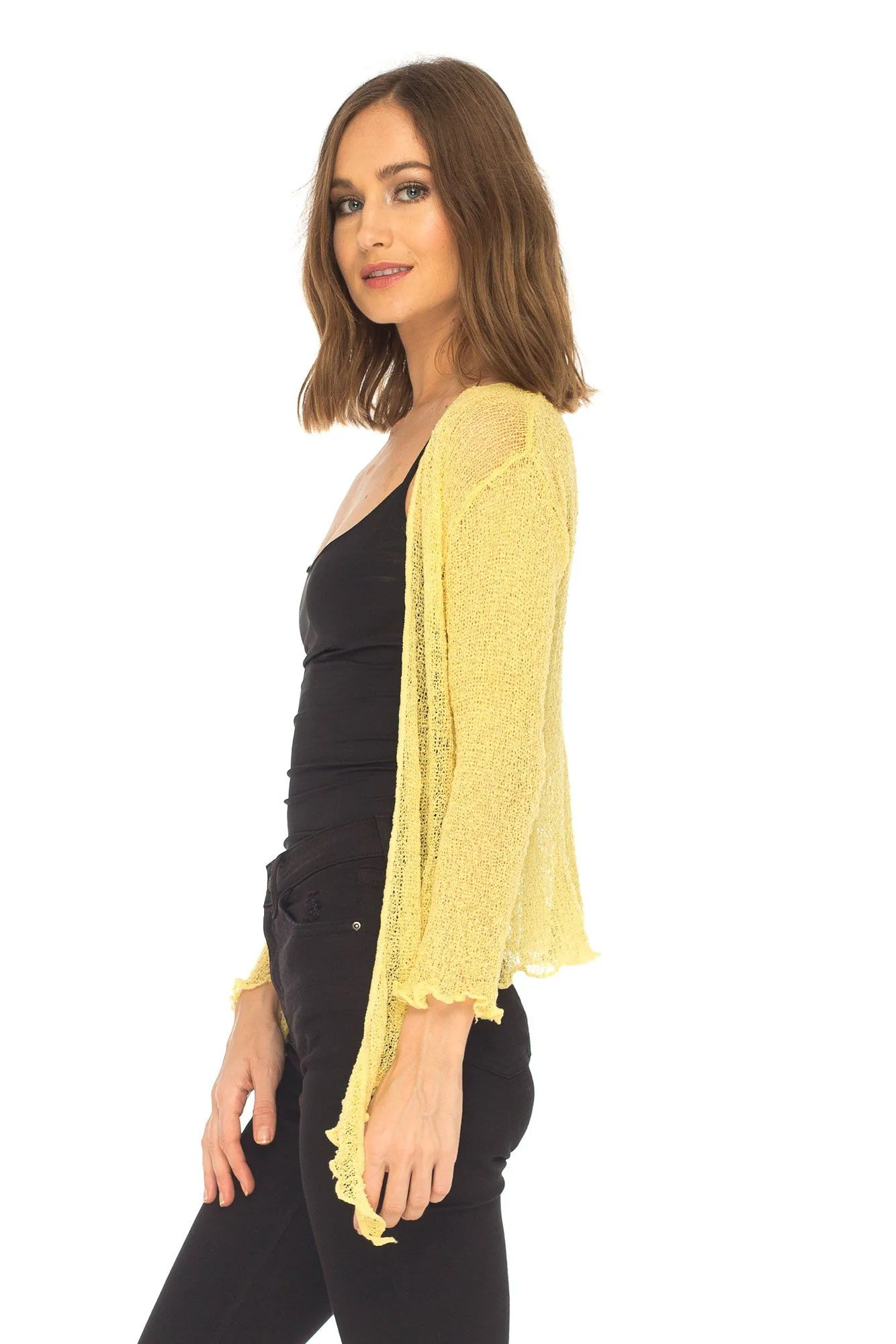 Sheer Shrug - Lightweight Knit Cardigan by SHU-SHI