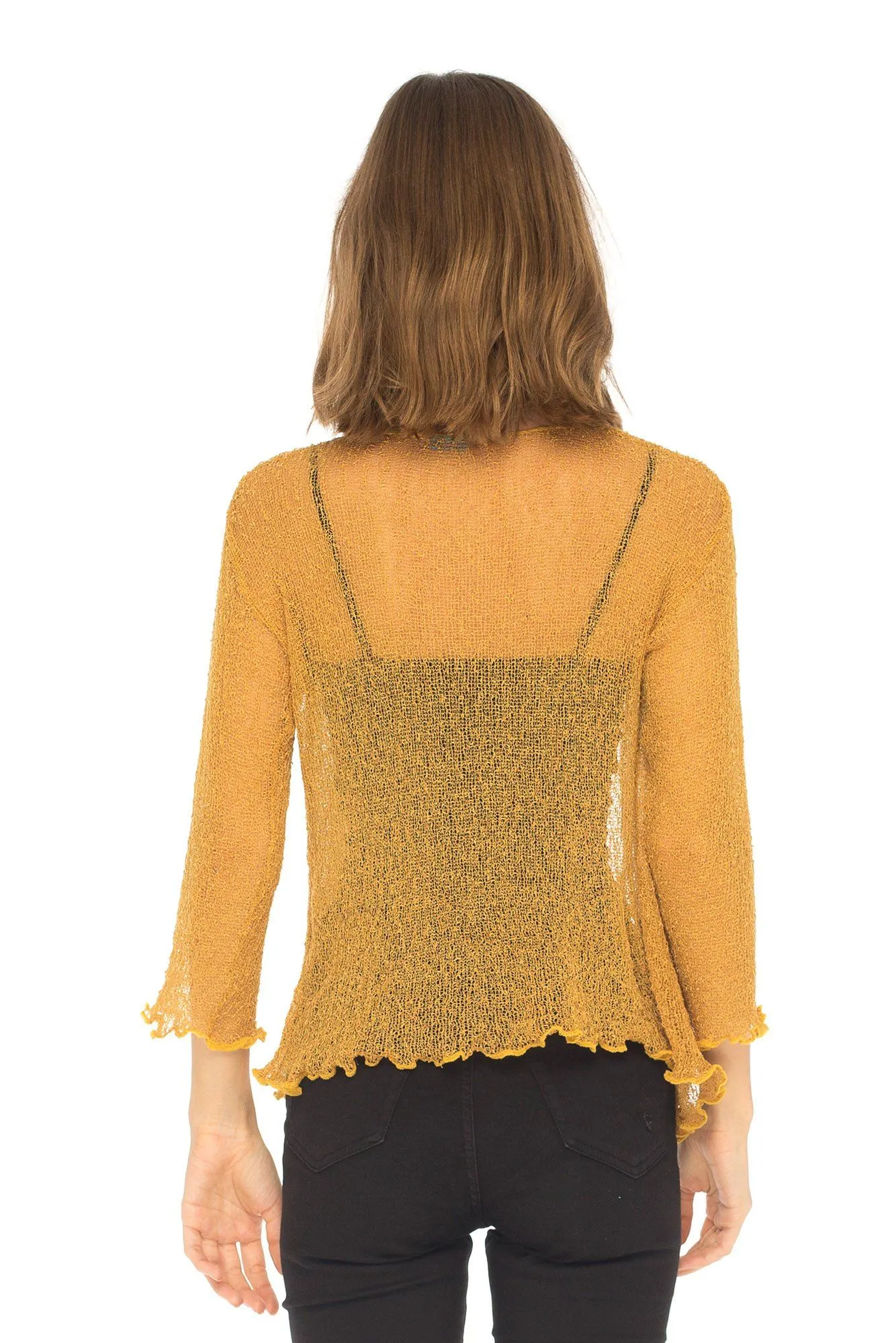 Sheer Shrug - Lightweight Knit Cardigan by SHU-SHI