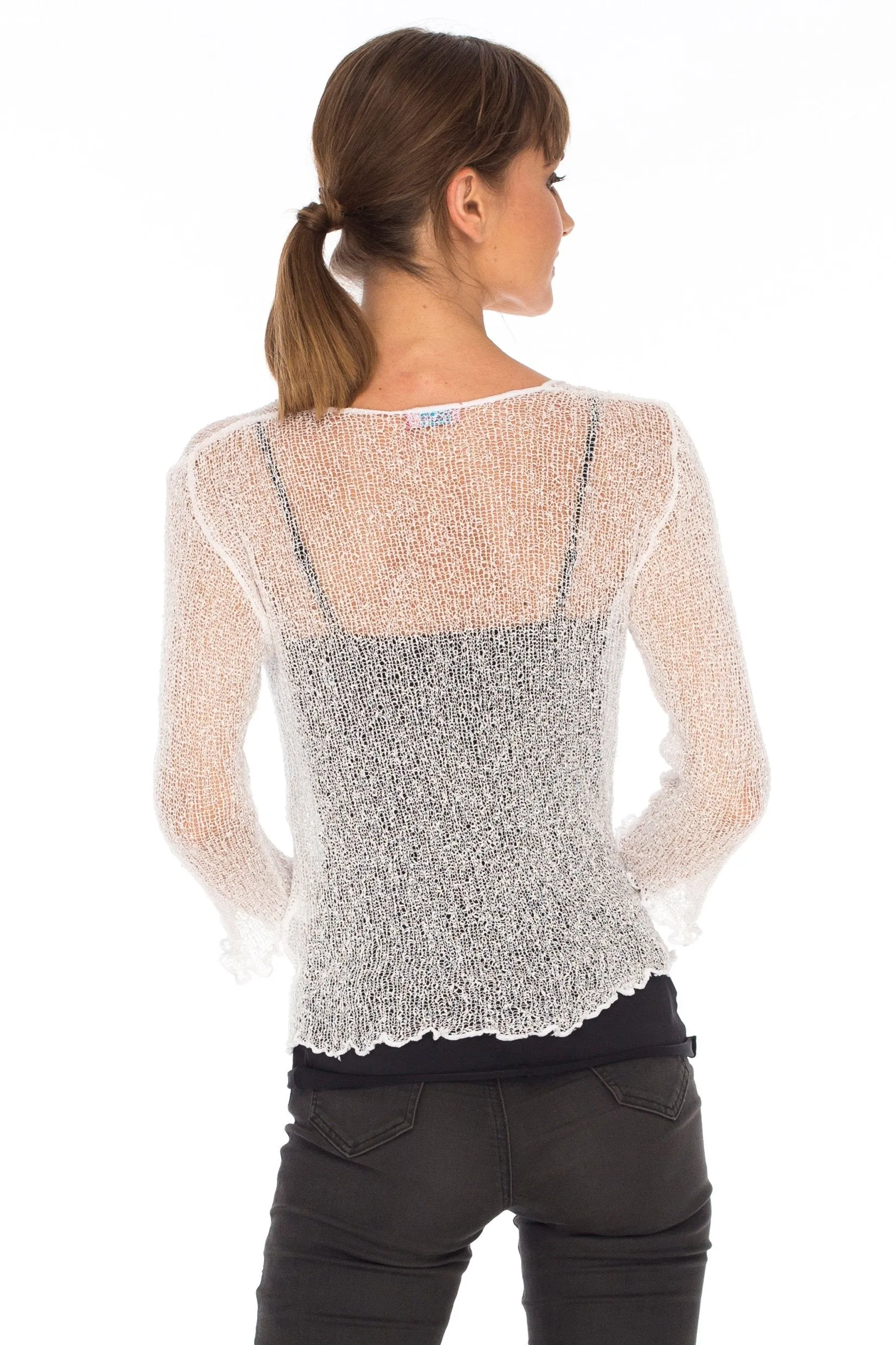 Sheer Shrug - Lightweight Knit Cardigan by SHU-SHI