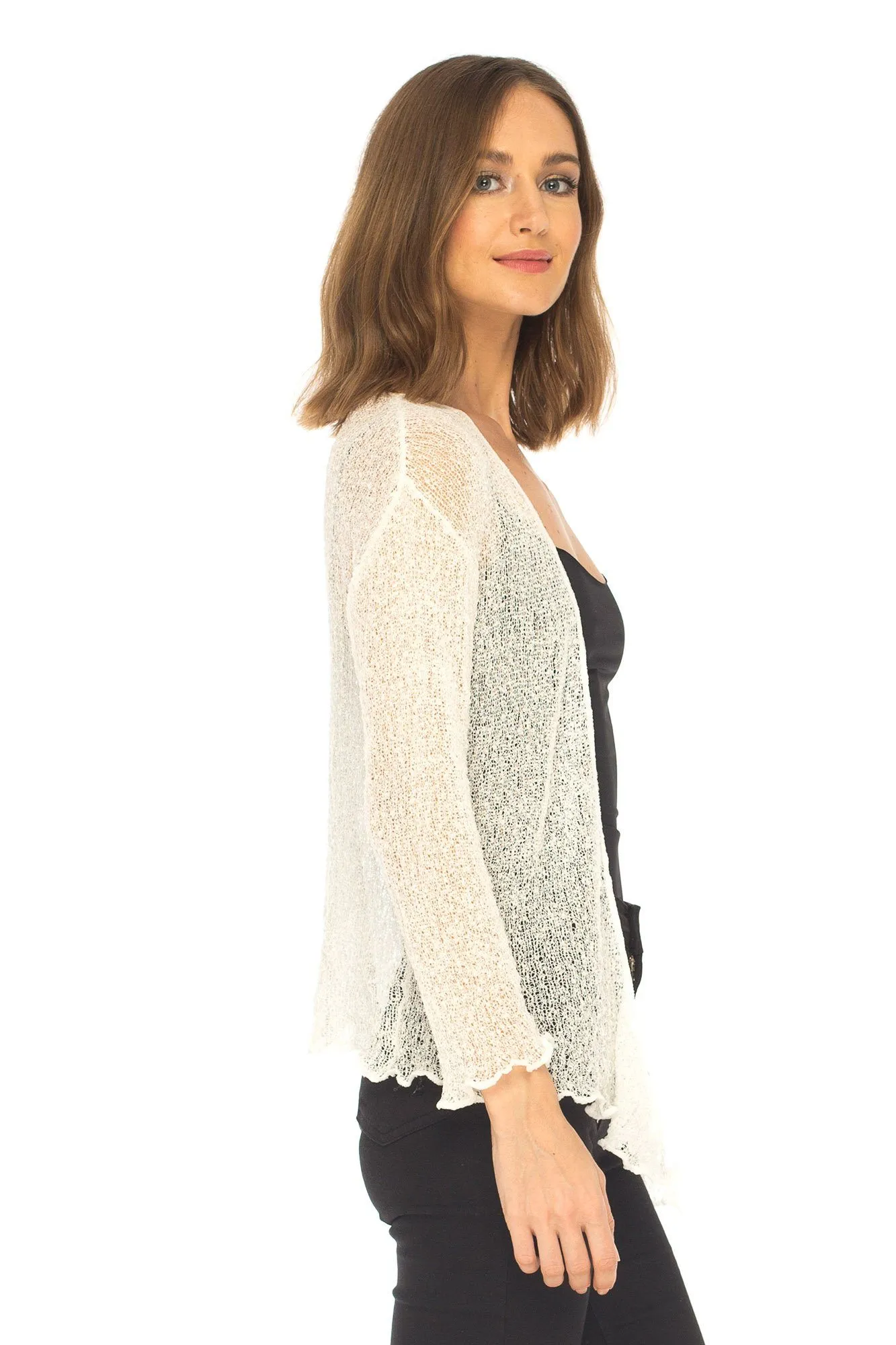 Sheer Shrug - Lightweight Knit Cardigan by SHU-SHI