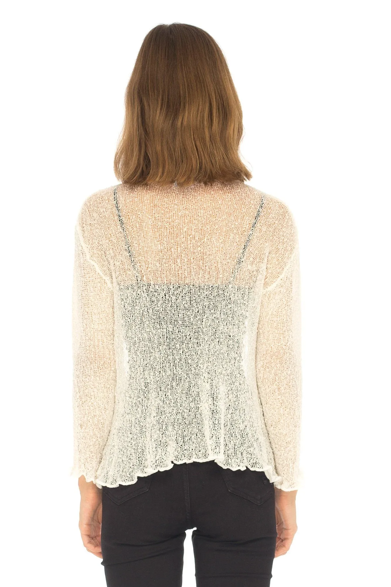 Sheer Shrug - Lightweight Knit Cardigan by SHU-SHI