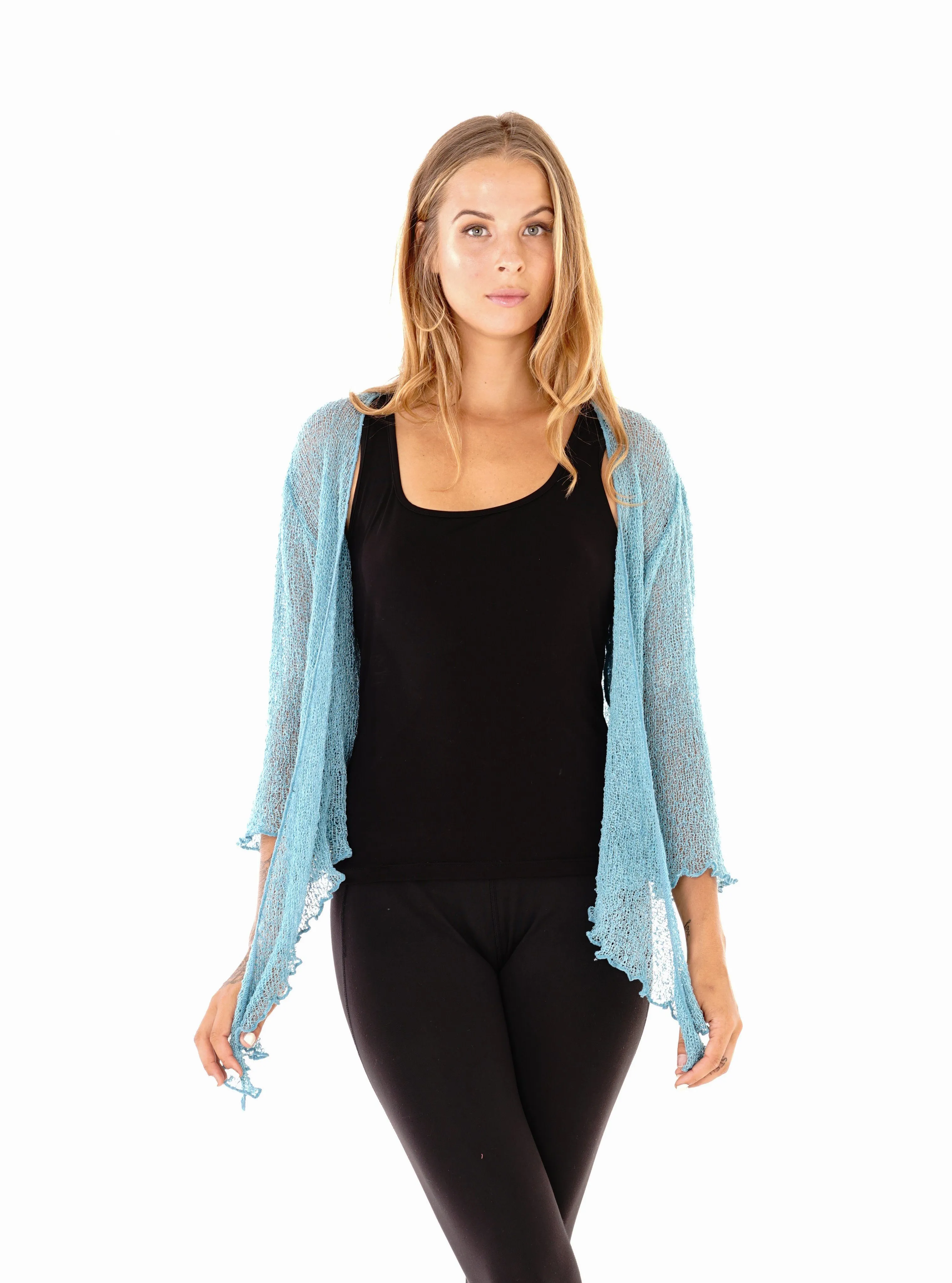 Sheer Shrug - Lightweight Knit Cardigan by SHU-SHI