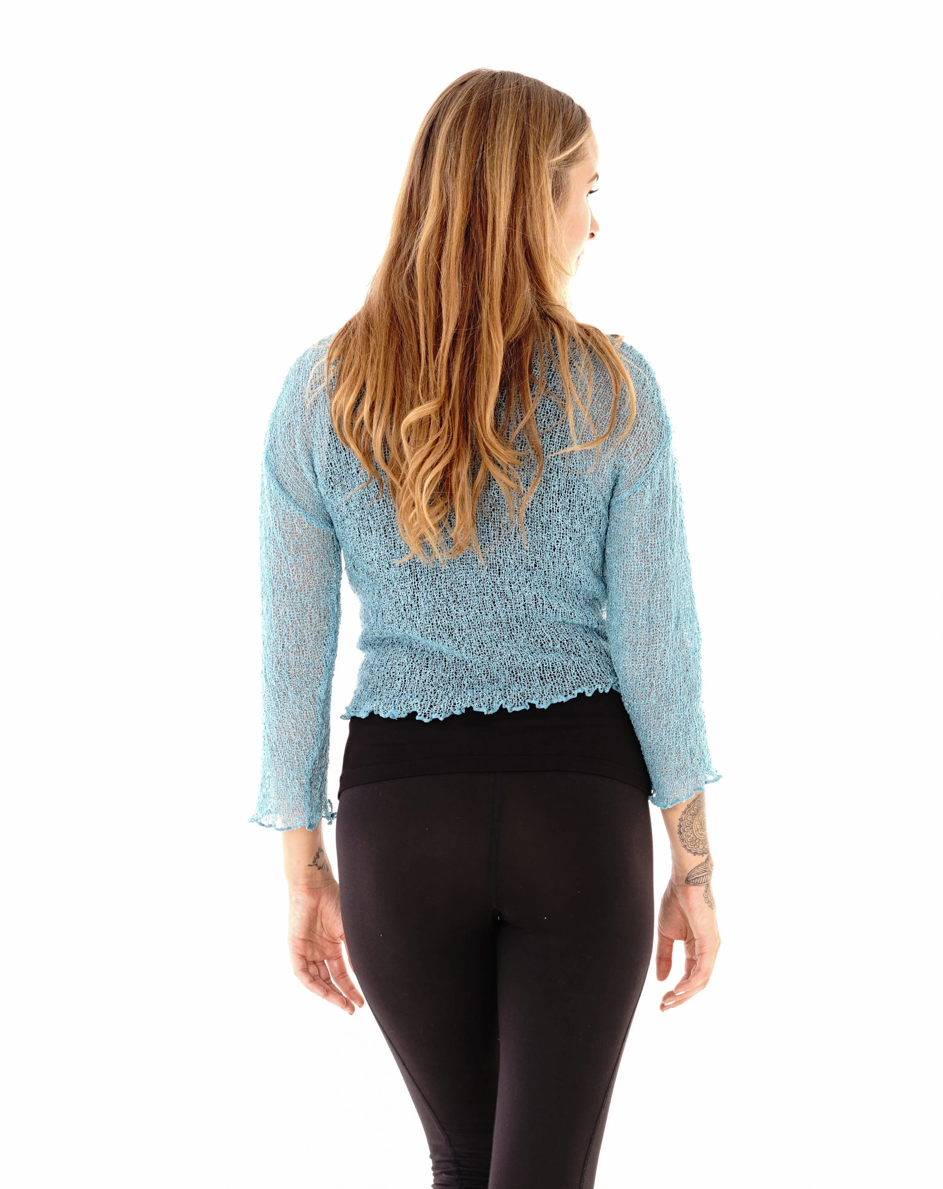 Sheer Shrug - Lightweight Knit Cardigan by SHU-SHI