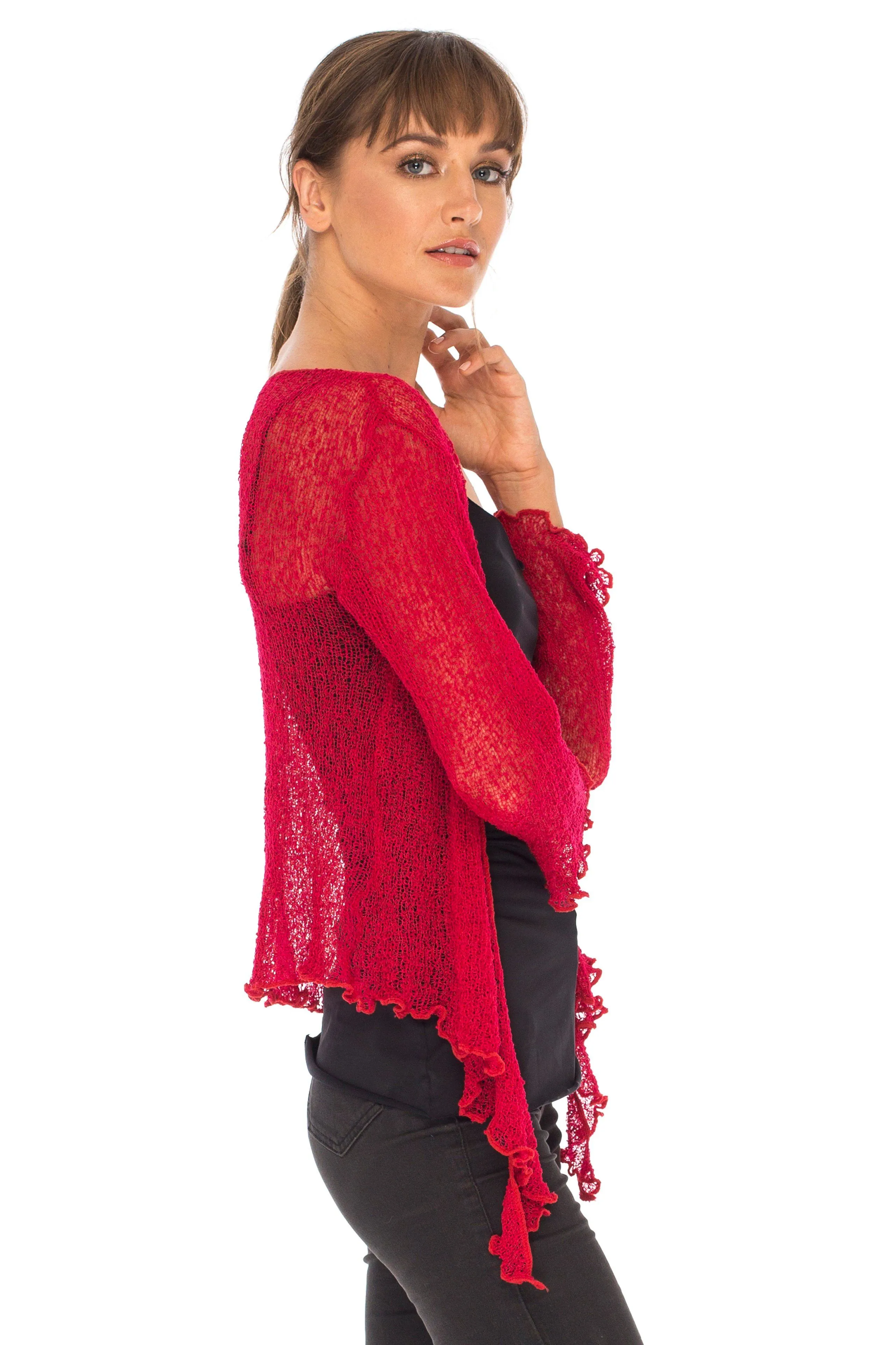 Sheer Shrug - Lightweight Knit Cardigan by SHU-SHI