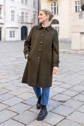 Silvia - Women's Petite Loden Coat in Green