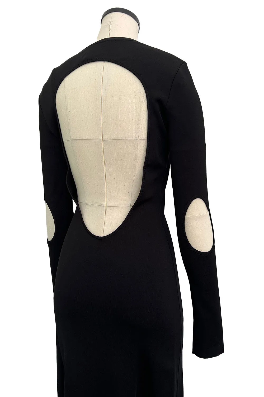 Spring 2021 Givenchy by Matthew Williams Runway Black Backless Knit Dress w Open Cut Outs