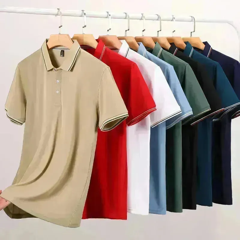 Summer Men's Polo Shirt Lapel T-shirt Collar T-shirt for Men