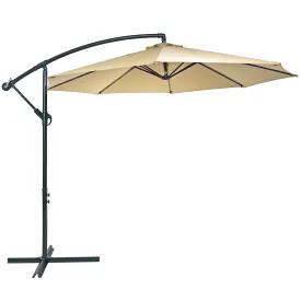 Sunnydaze 10' Offset Patio Umbrella with Cantilever and Cross Base