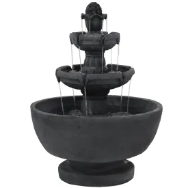 Sunnydaze Budding Fruition 3-Tier Outdoor Water Fountain - 34" H