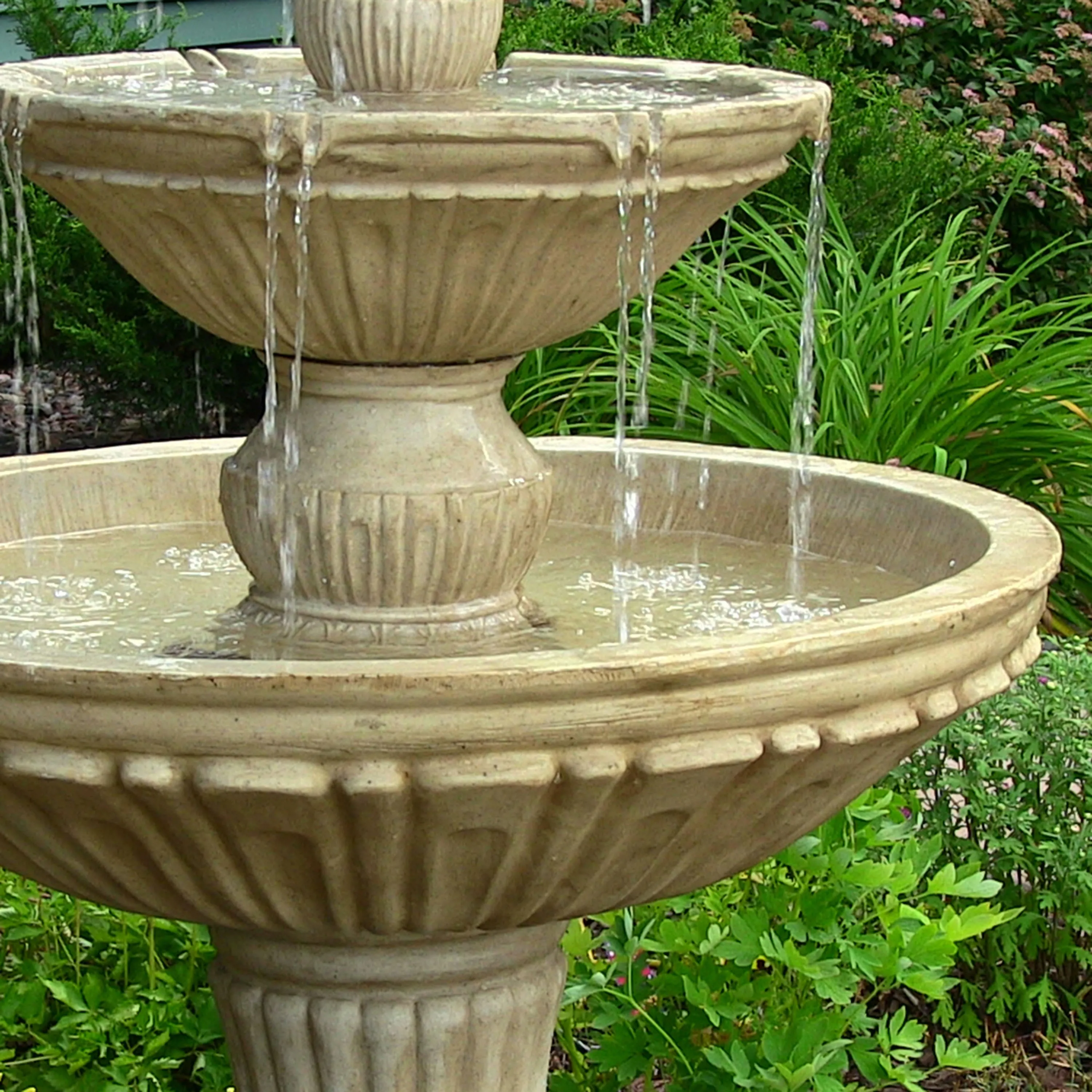 Sunnydaze Classic Designer 3-Tier Outdoor Water Fountain - 55" H