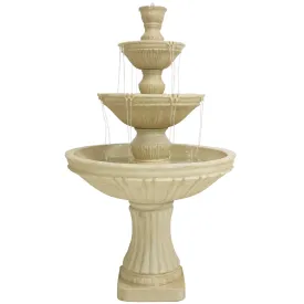 Sunnydaze Classic Designer 3-Tier Outdoor Water Fountain - 55" H