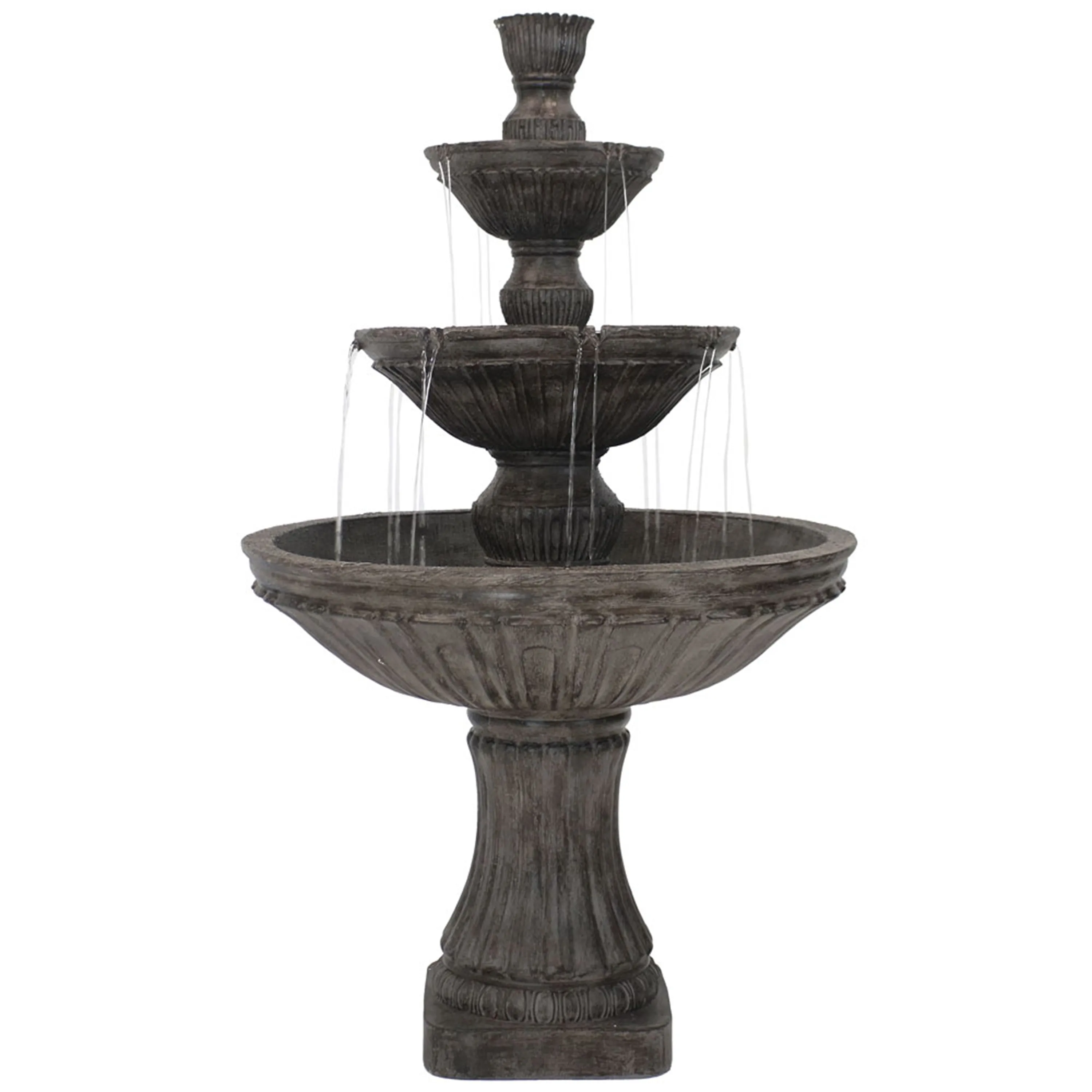 Sunnydaze Classic Designer 3-Tier Outdoor Water Fountain - 55" H