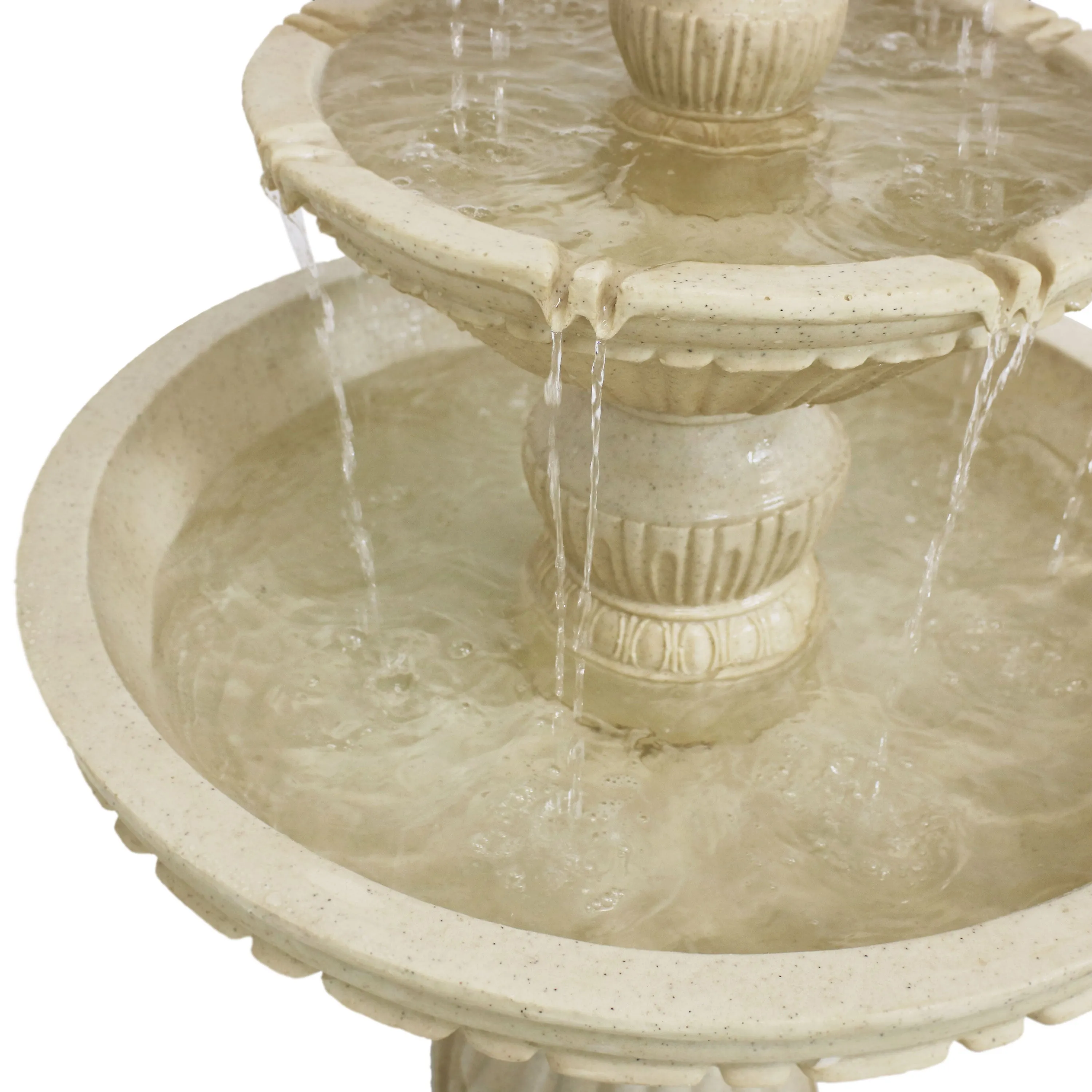 Sunnydaze Classic Designer 3-Tier Outdoor Water Fountain - 55" H