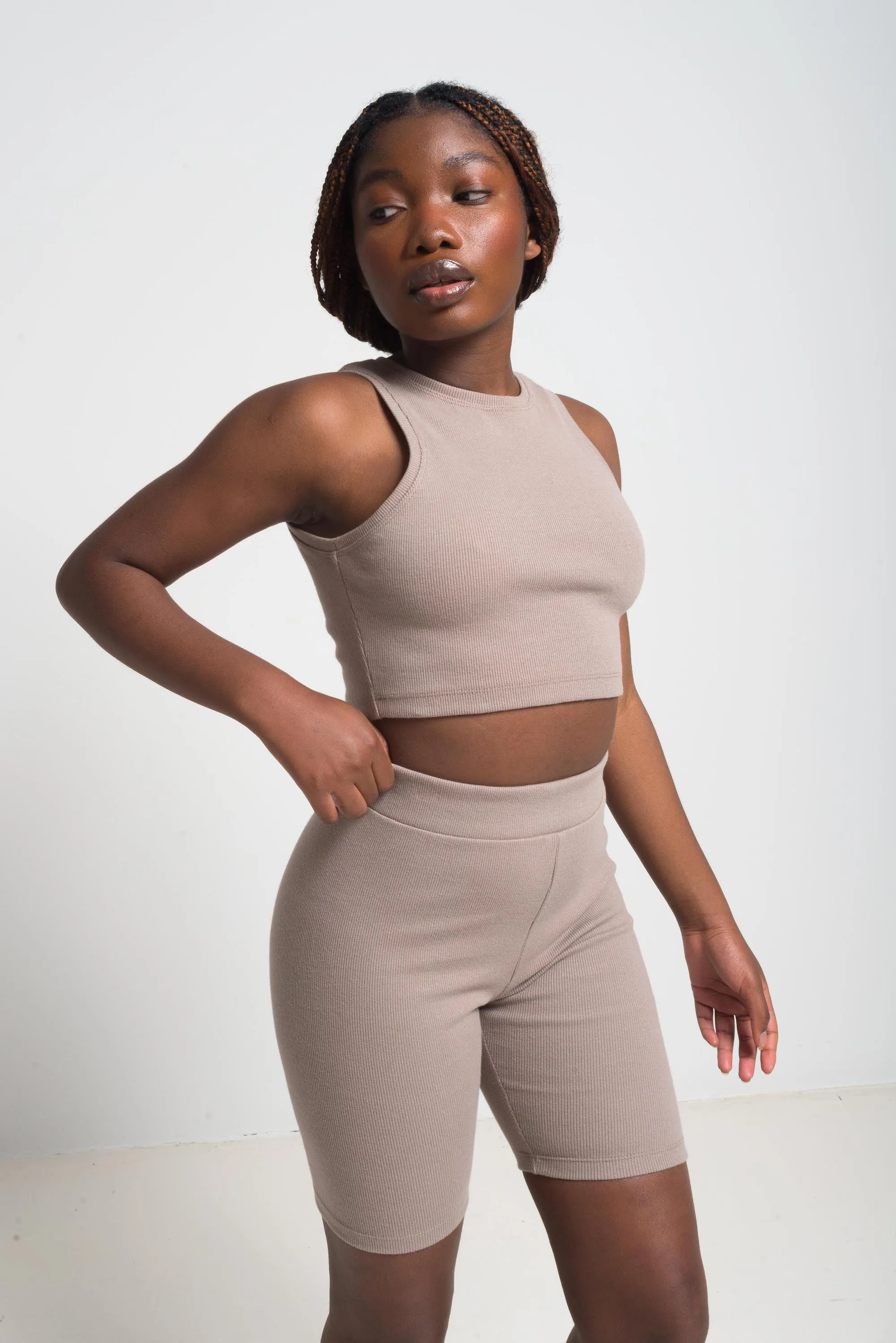 TINCSET taupe bodycon top