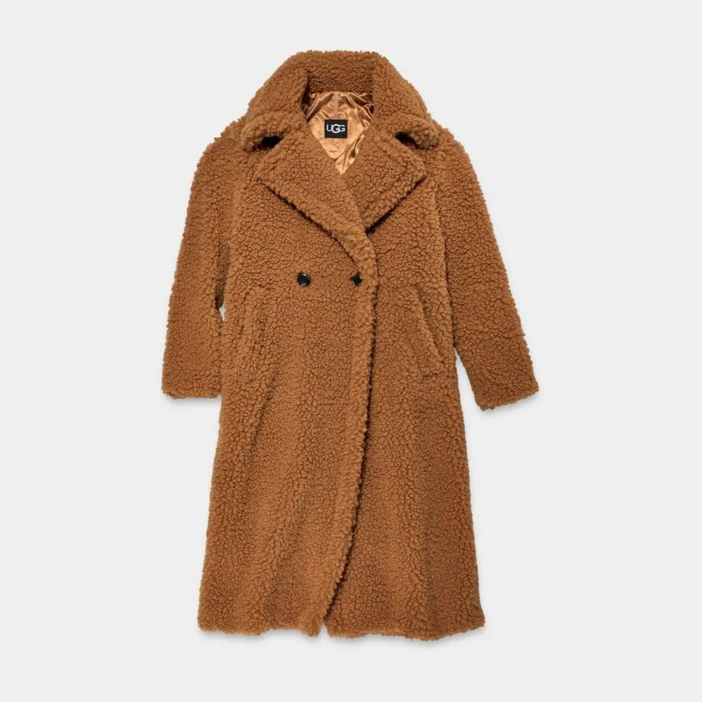 Ugg Gertrude Long Teddy Coat in Chestnut