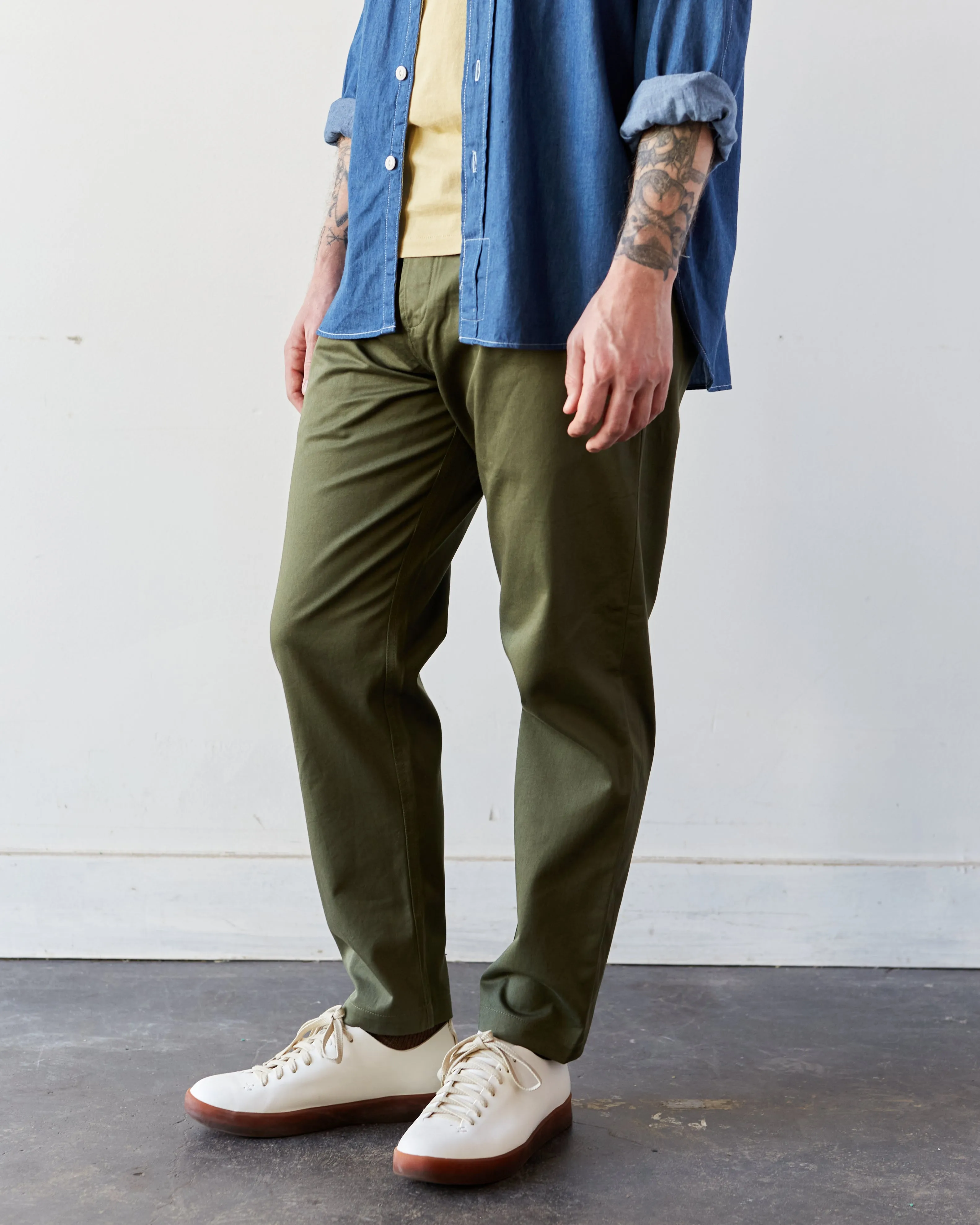 Universal Works Military Chino Twill, Light Olive