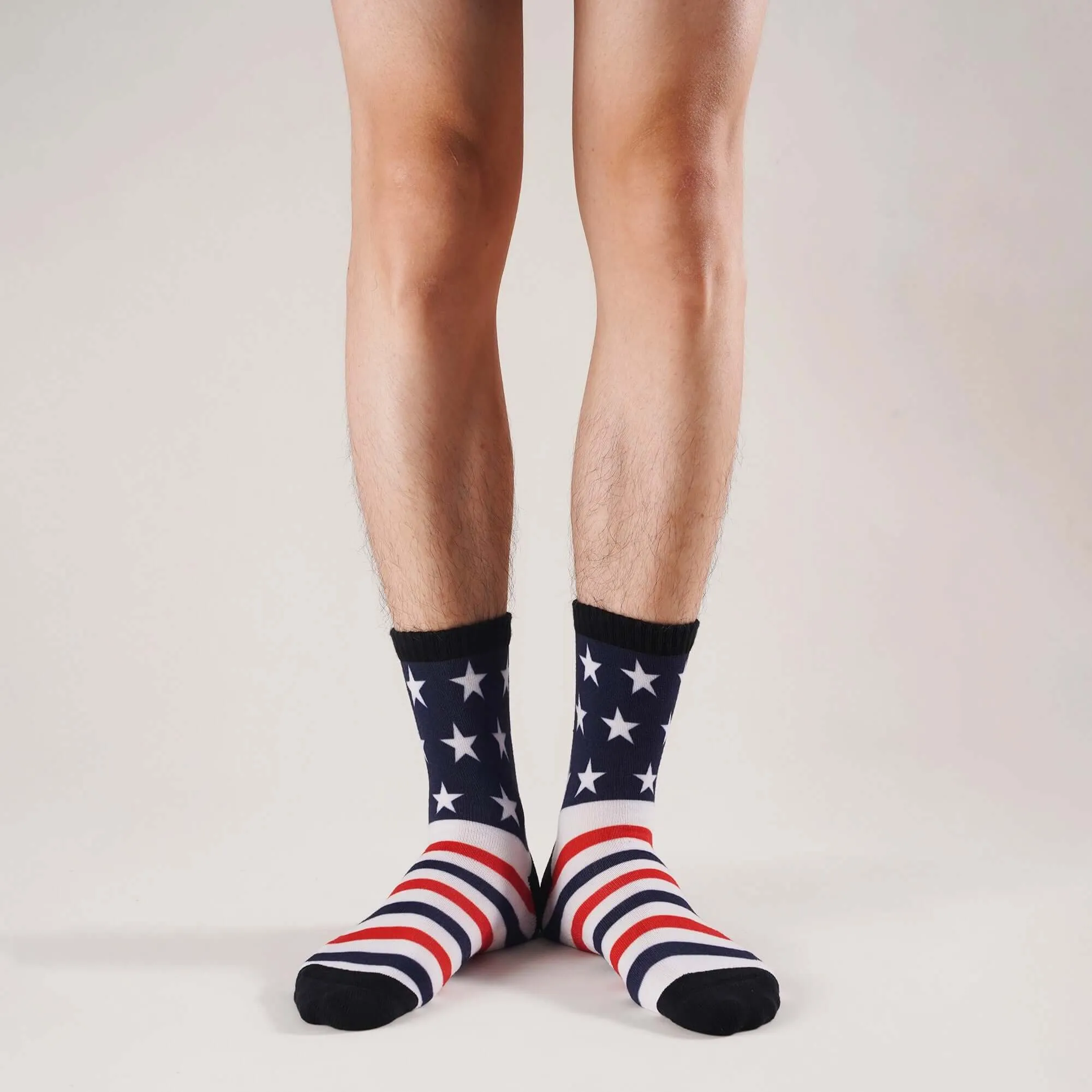 USA American Flag Socks Patriotic Crew Socks for Men/Women Striped Stars Socks Gift, 4 Pack