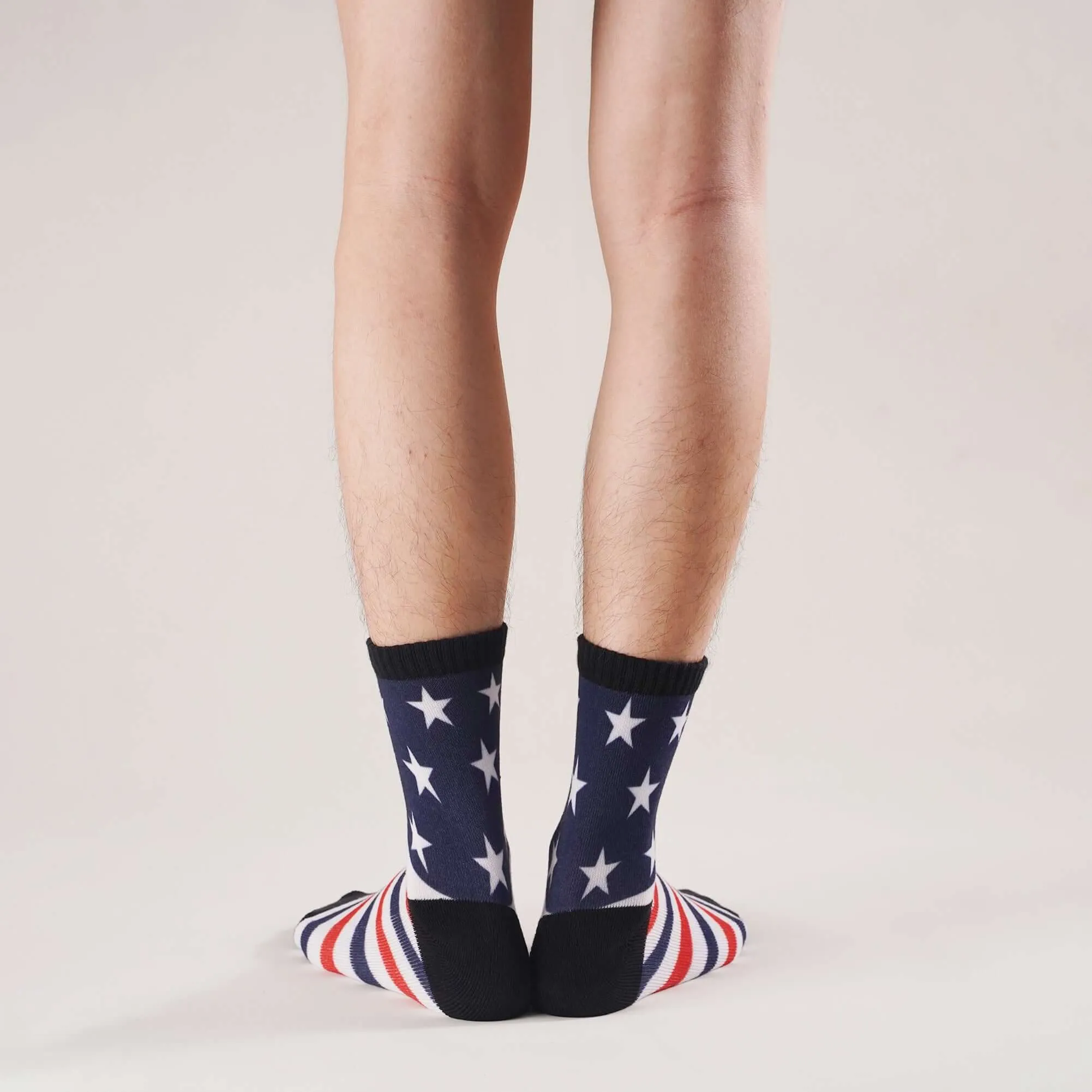 USA American Flag Socks Patriotic Crew Socks for Men/Women Striped Stars Socks Gift, 4 Pack