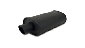 Vibrant STREETPOWER FLAT BLACK Oval Muffler; Inlet I.D. 2.25" (57.2mm); Tip O.D. 3.00" (76.2mm)  - 1145